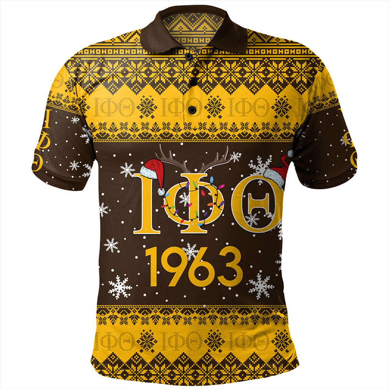 Iota Phi Theta Polo Shirt Christmas Symbols Design