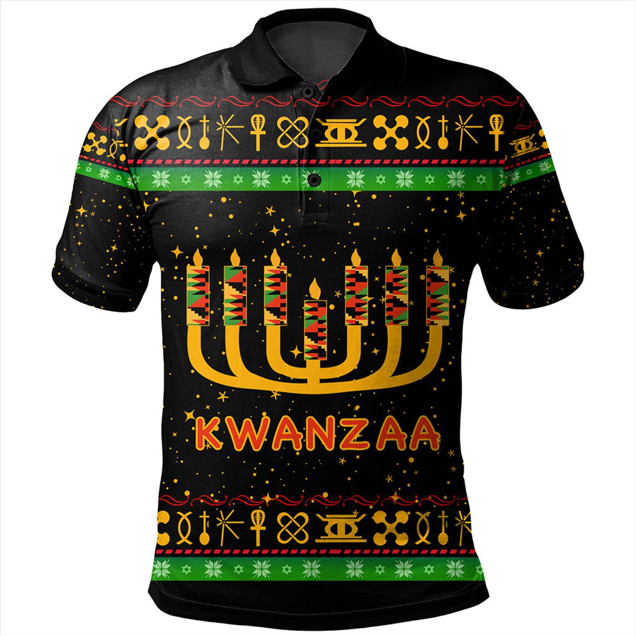 Kwanzaa Polo Shirt Africa Culture Pattern Christmas