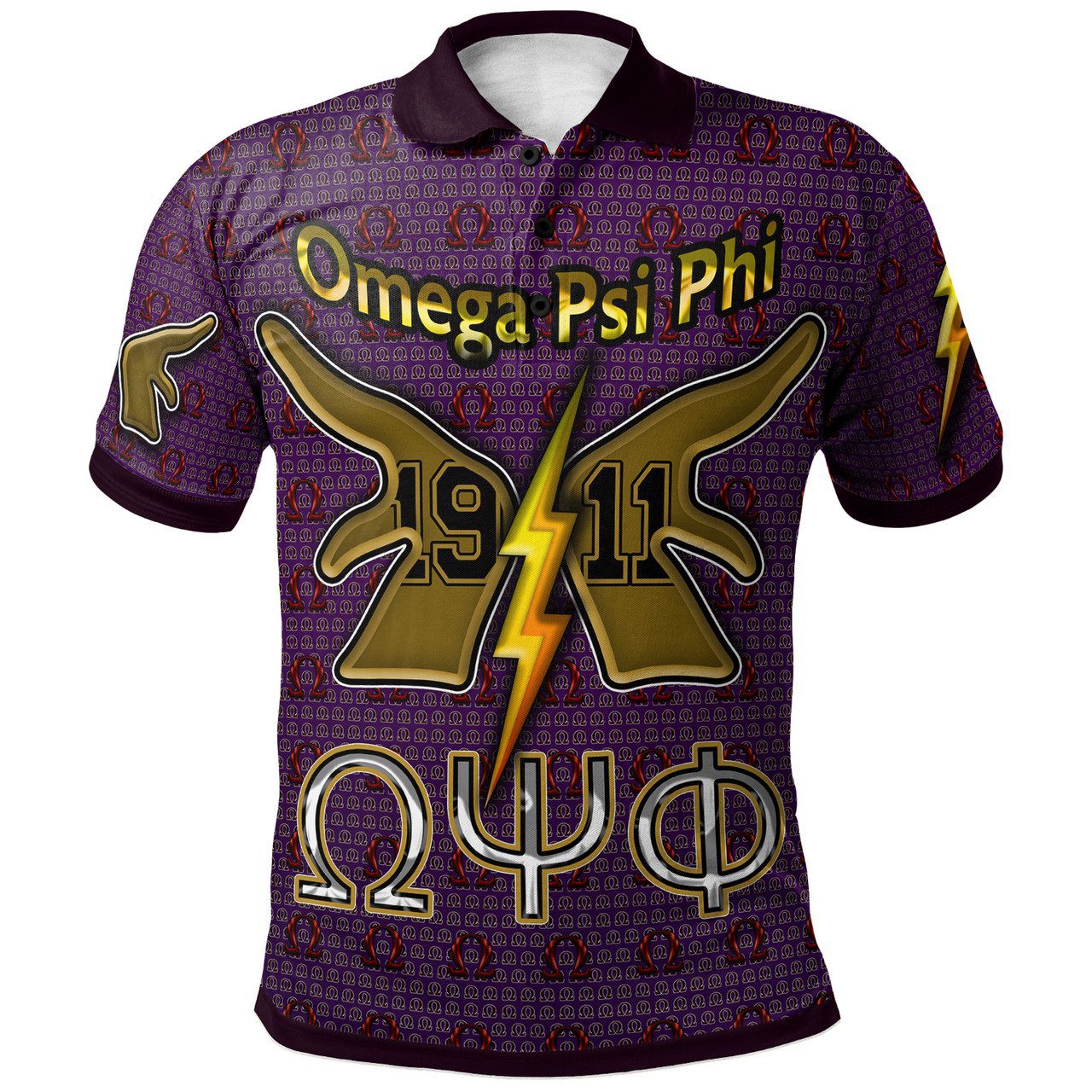 Omega Psi Phi Polo Shirt – Custom Omega Psi Phi Hand 1911 Polo Shirt