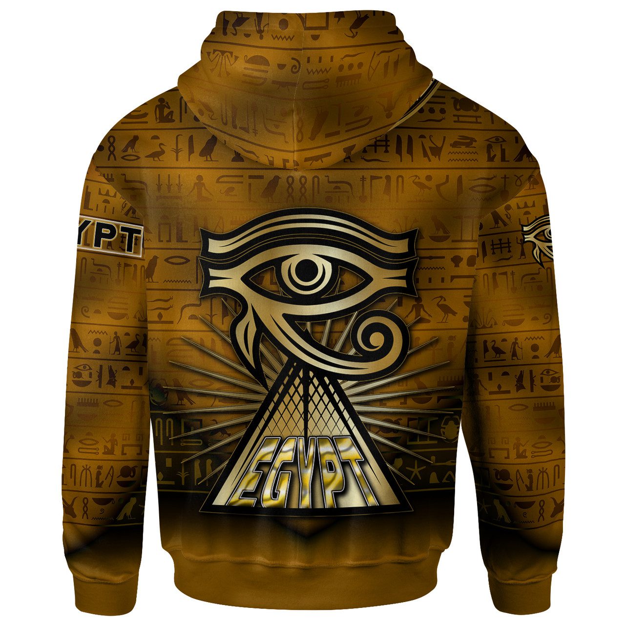 Egyptian Hoodie – Custom Egypty Horus Eye With Egyptian Pattern