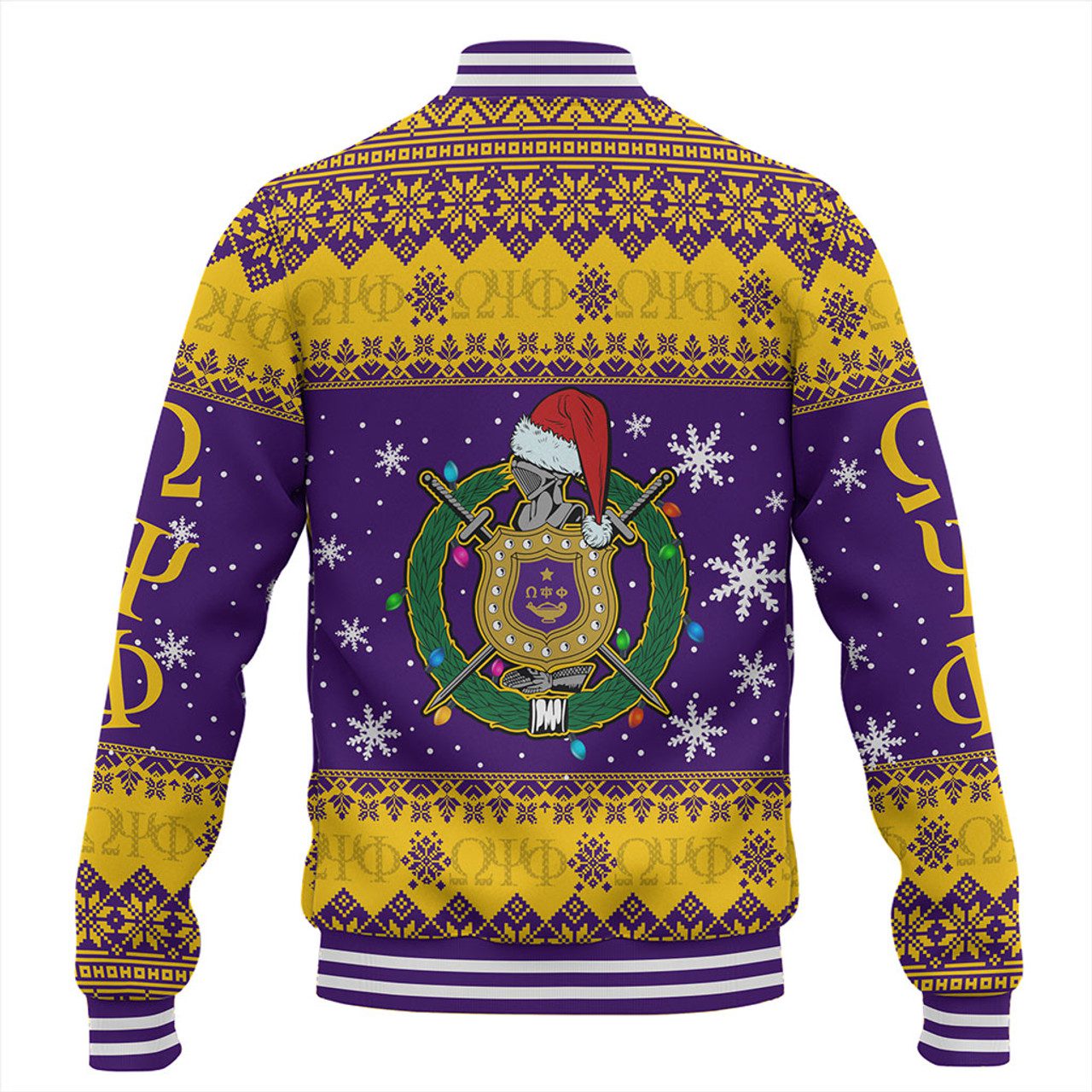 Omega Psi Phi Baseball Jacket Christmas Symbols Design