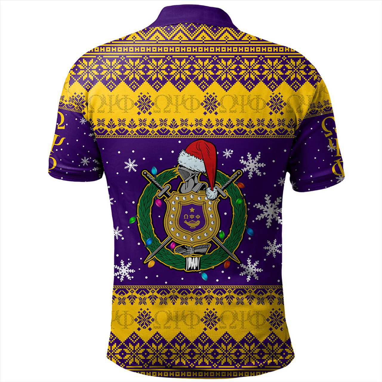 Omega Psi Phi Polo Shirt Christmas Symbols Design