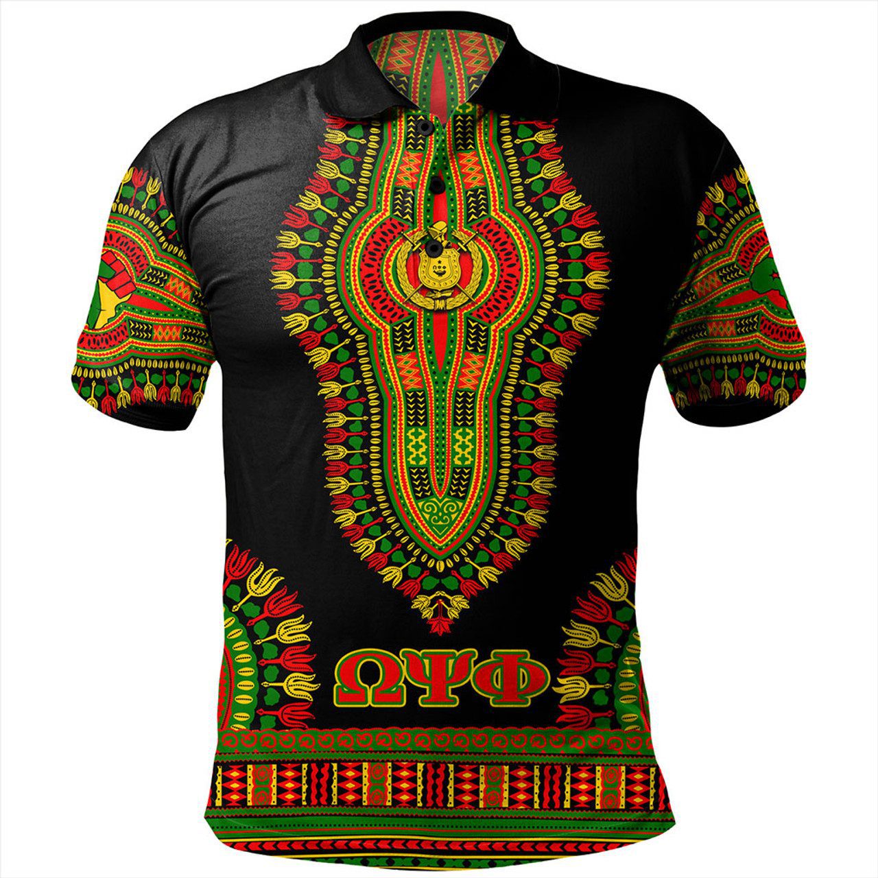 Omega Psi Phi Polo Shirt Dashiki Juneteenth