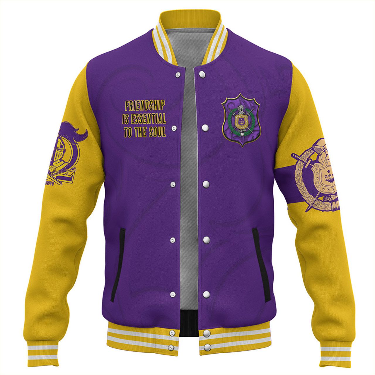 Omega Psi Phi Baseball Jacket Motto