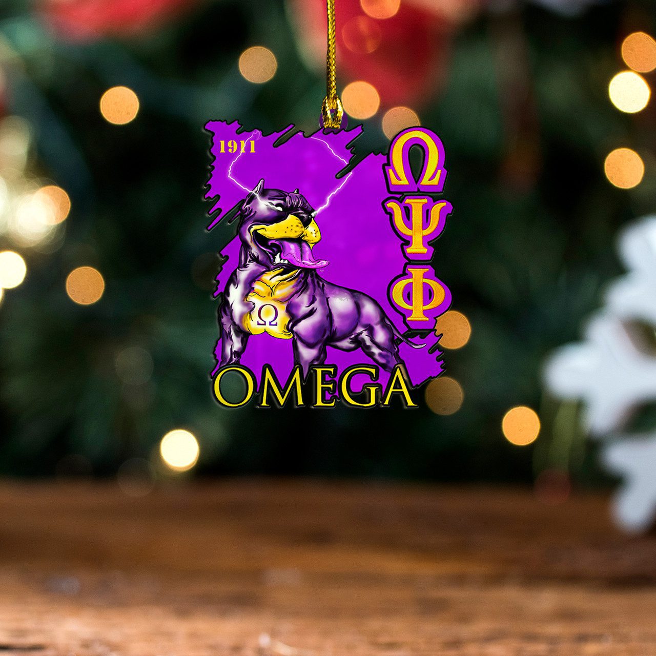 Omega Psi Phi Acrylic Ornament Dogs
