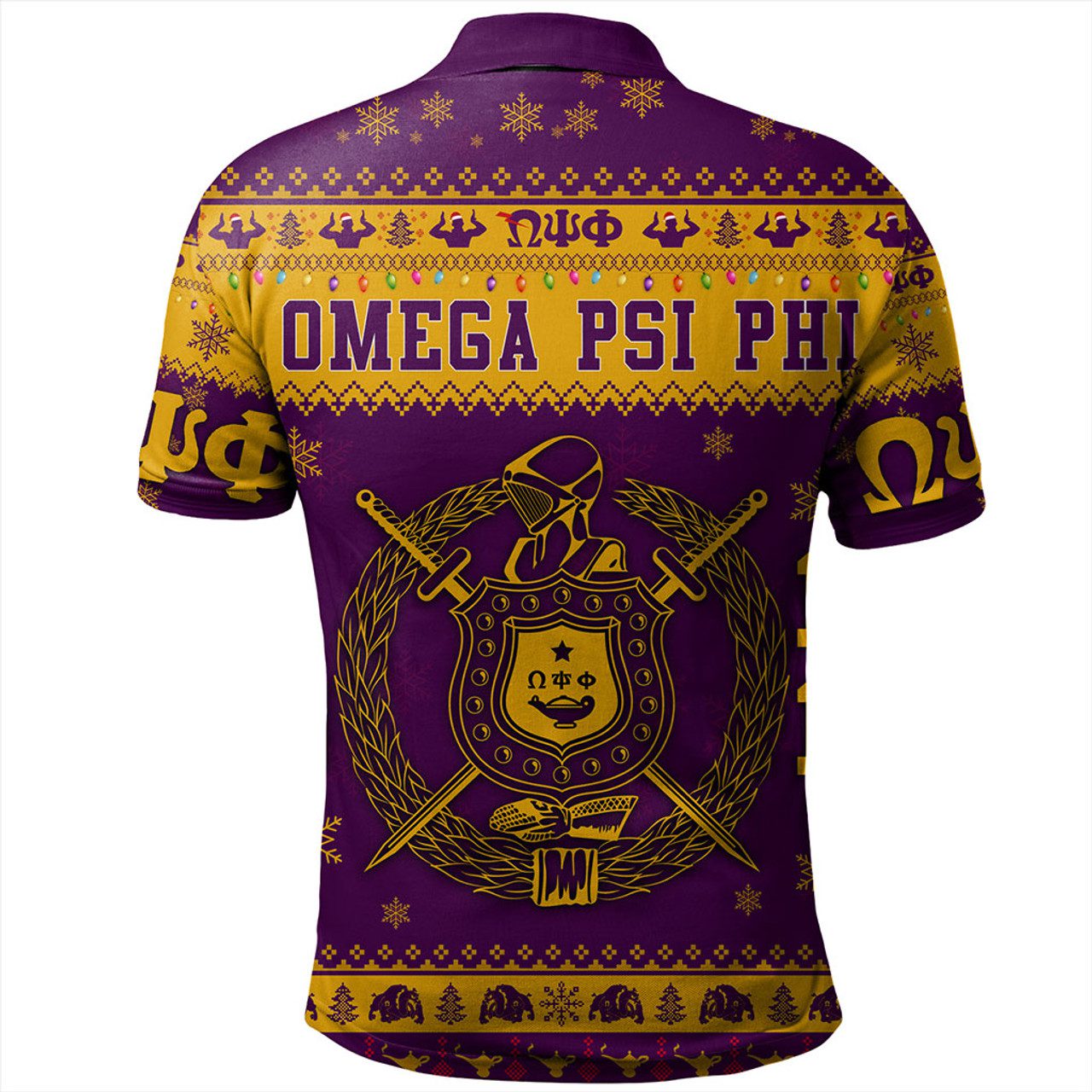 Omega Psi Phi Polo Shirt Christmas Style Pattern