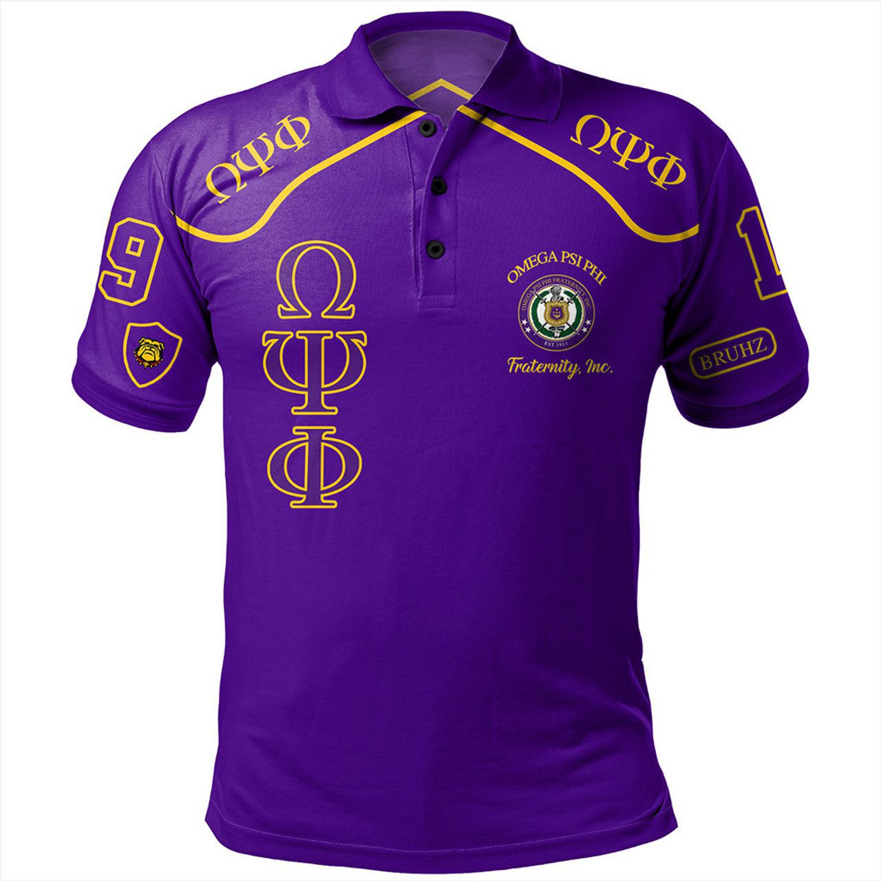 Omega Psi Phi Polo Shirt Greek Fraternity Style