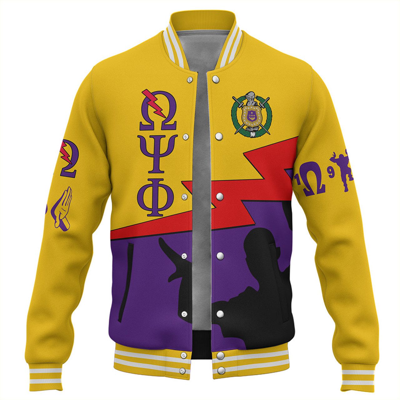 Omega Psi Phi Baseball Jacket Thunder Omega