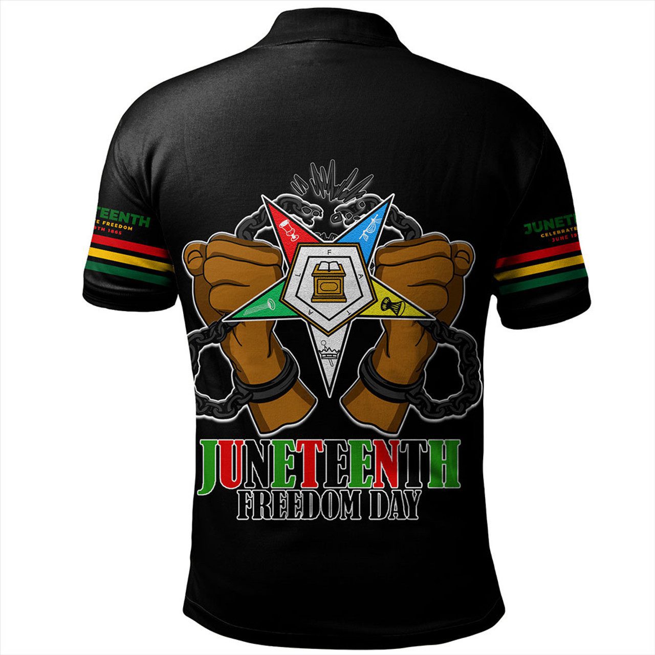 Order of the Eastern Star Polo Shirt Juneteenth Chain Freedom Day