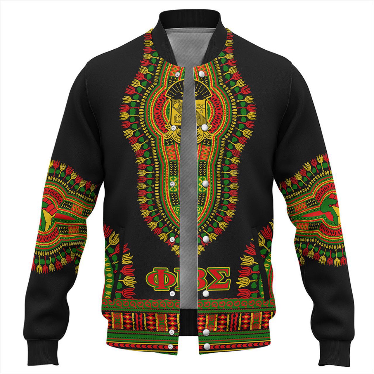 Phi Beta Sigma Baseball Jacket Dashiki Juneteenth