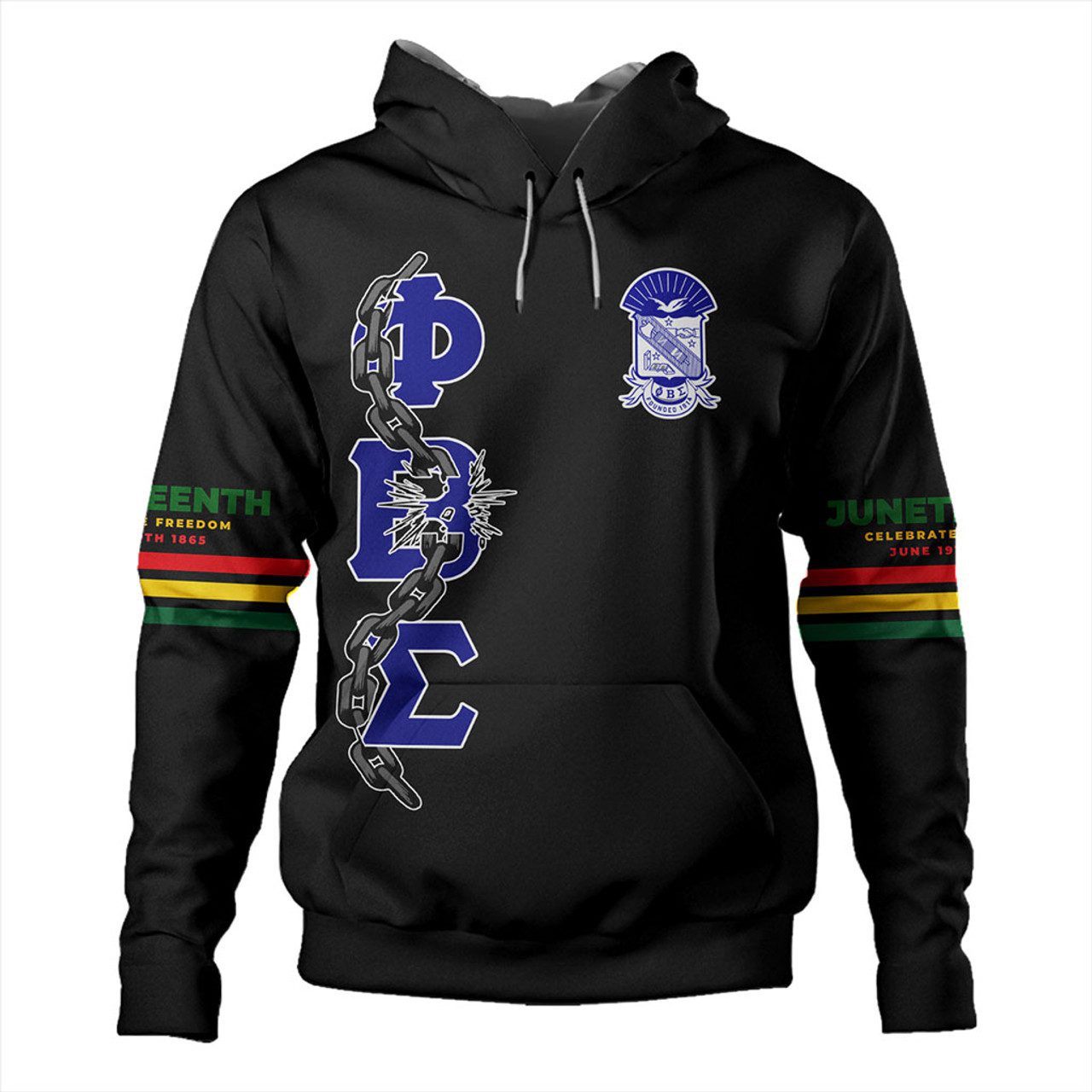 Phi Beta Sigma Hoodie Juneteenth Chain Freedom Day