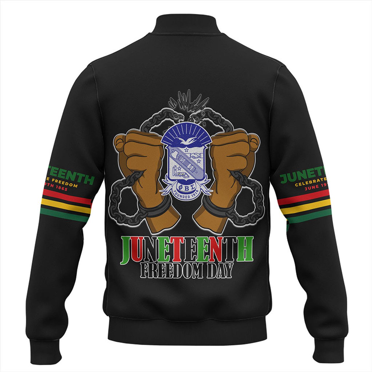 Phi Beta Sigma Baseball Jacket Juneteenth Chain Freedom Day