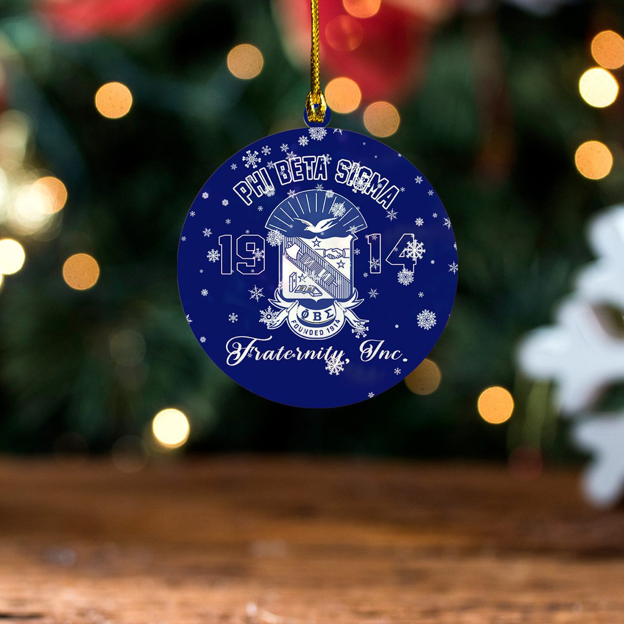 Phi Beta Sigma Acrylic Ornament Christmas Style