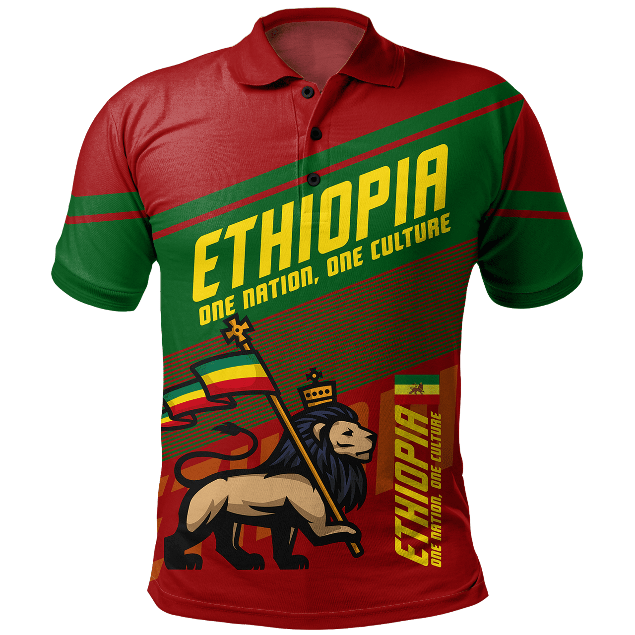 Lion Of Judah Polo Shirt Ethiopia Nation