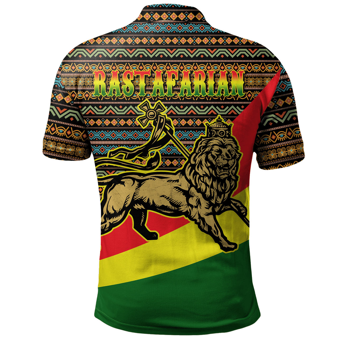 Ethiopia Polo Shirt Adinkra Rastafarian King Reggae