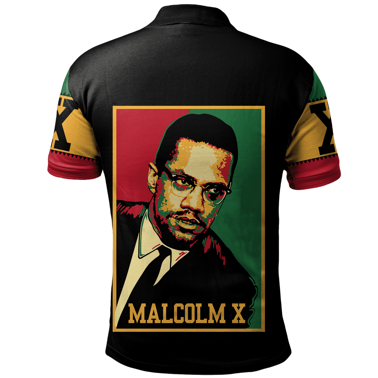 Africa Polo Shirt Malcolm X Retro