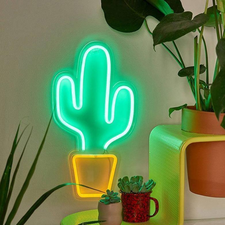 Potted Cactus LED Neon Light: Battery and 5V USB Powered Sign Lamp for Child’s Room Party – Home Bedroom Decor and Holiday Gift NTD