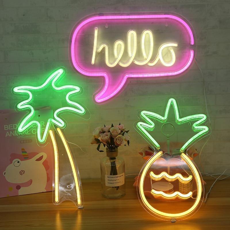 Neon Palm Tree Sign: Vibrant Neon Light Palm Tree for Summer Decorations in Bedroom – Desk Neon Lamp, Coconut Light for Palm Party and Christmas LED Wall Decor NTD
