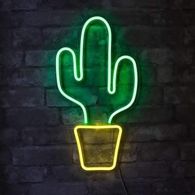Potted Cactus LED Neon Light: Battery and 5V USB Powered Sign Lamp for Child’s Room Party – Home Bedroom Decor and Holiday Gift NTD