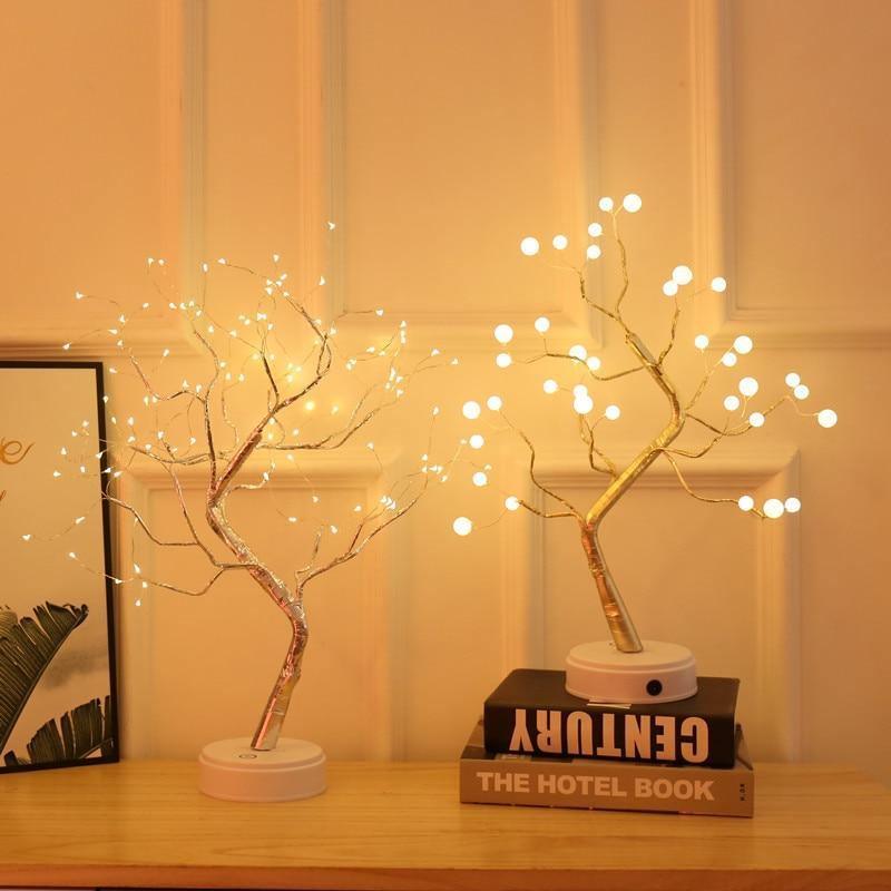 Novel LED Tree Light Table Lamp Gift LED Home Bedroom Festival Decoration Night Lights NTD