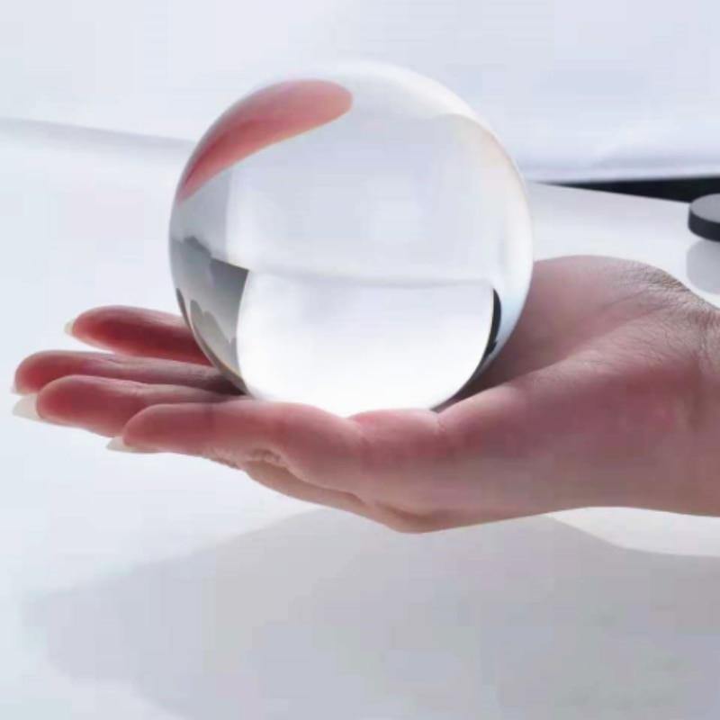 Crystal Ball 30mm-100mm Quartz Glass Clear Ball Spheres Photography Balls Decor (Color : 30mm, Size : with Wooden Base) NTD
