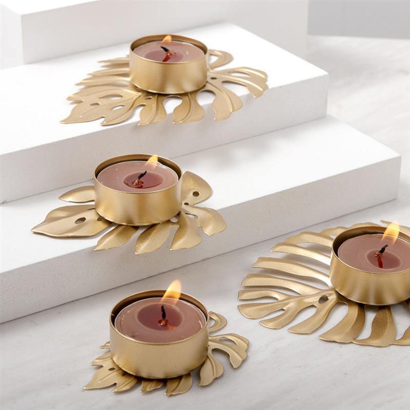 Wrought Iron Monstera Leaf Tealight Candle Holders NTD