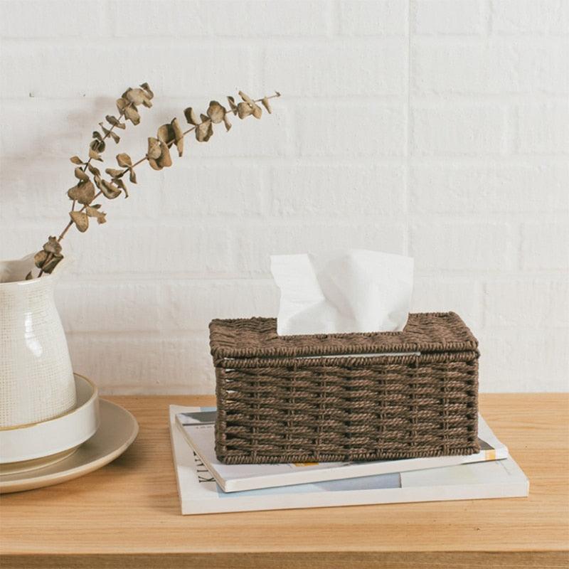 Tissue Box Vintage Napkin Holder Case Hollow Removable Clutter Storage Container Cover Living Room Desk Decoration NTD