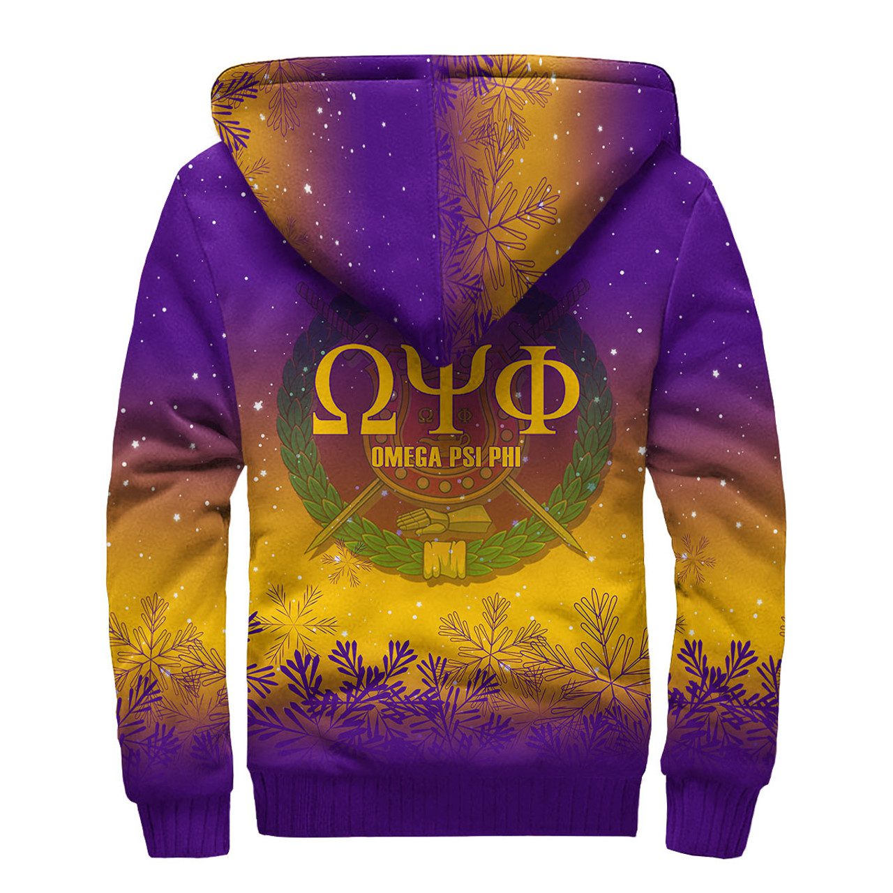 Christmas Omega Psi Phi Sherpa Hoodie – Fraternity Snowflakes Patterns