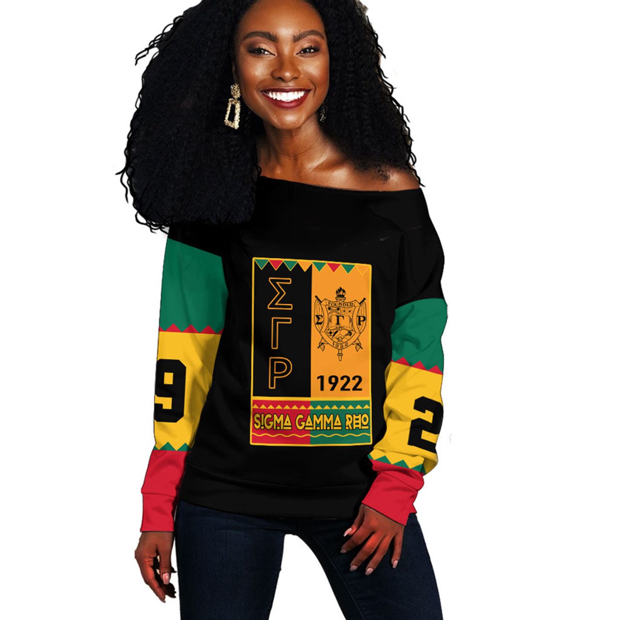 Sigma Gamma Rho Off Shoulder Sweatshirt Black History Month