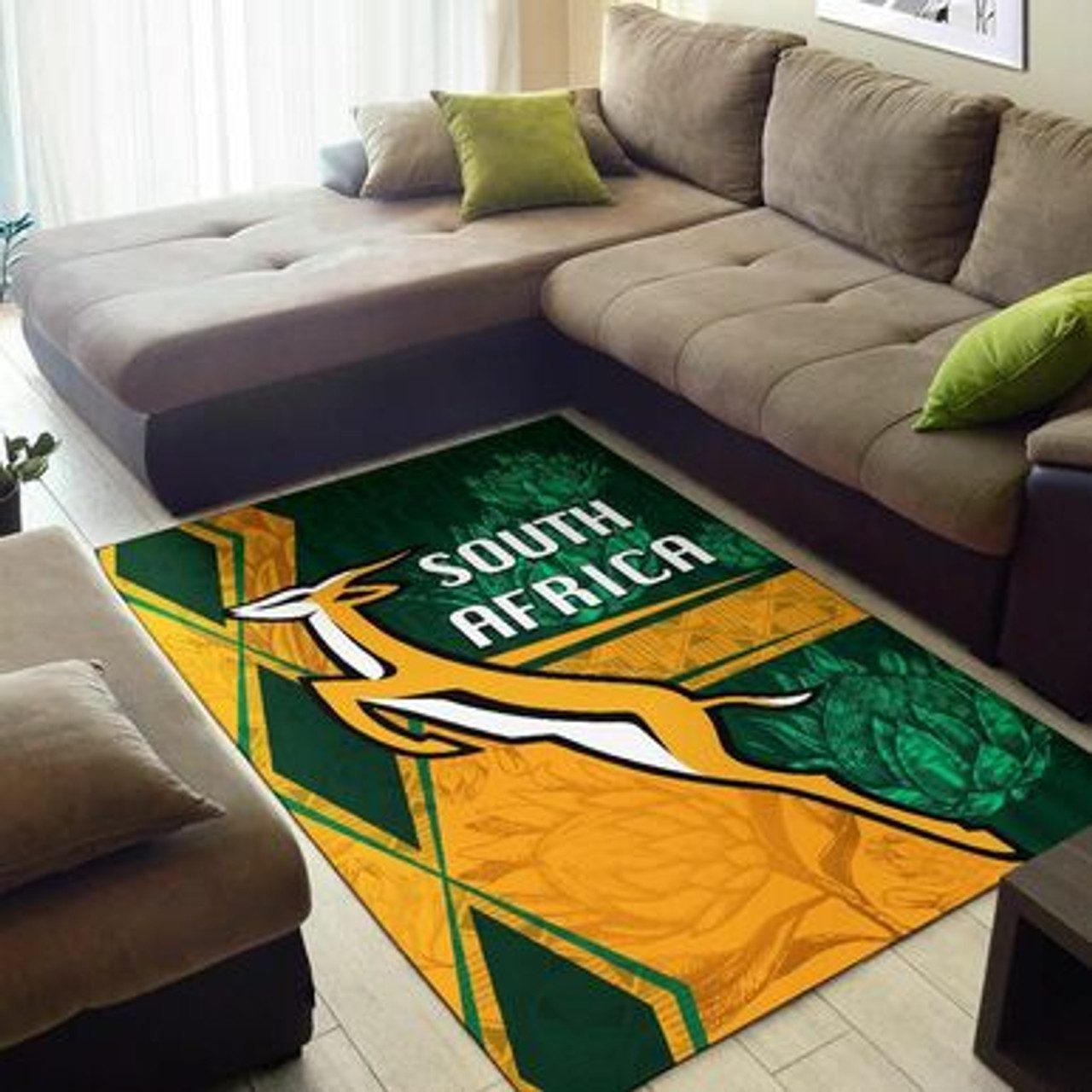 South Africa Area Rug – African Patterns Springboks Rugby Be Fancy Area Rug