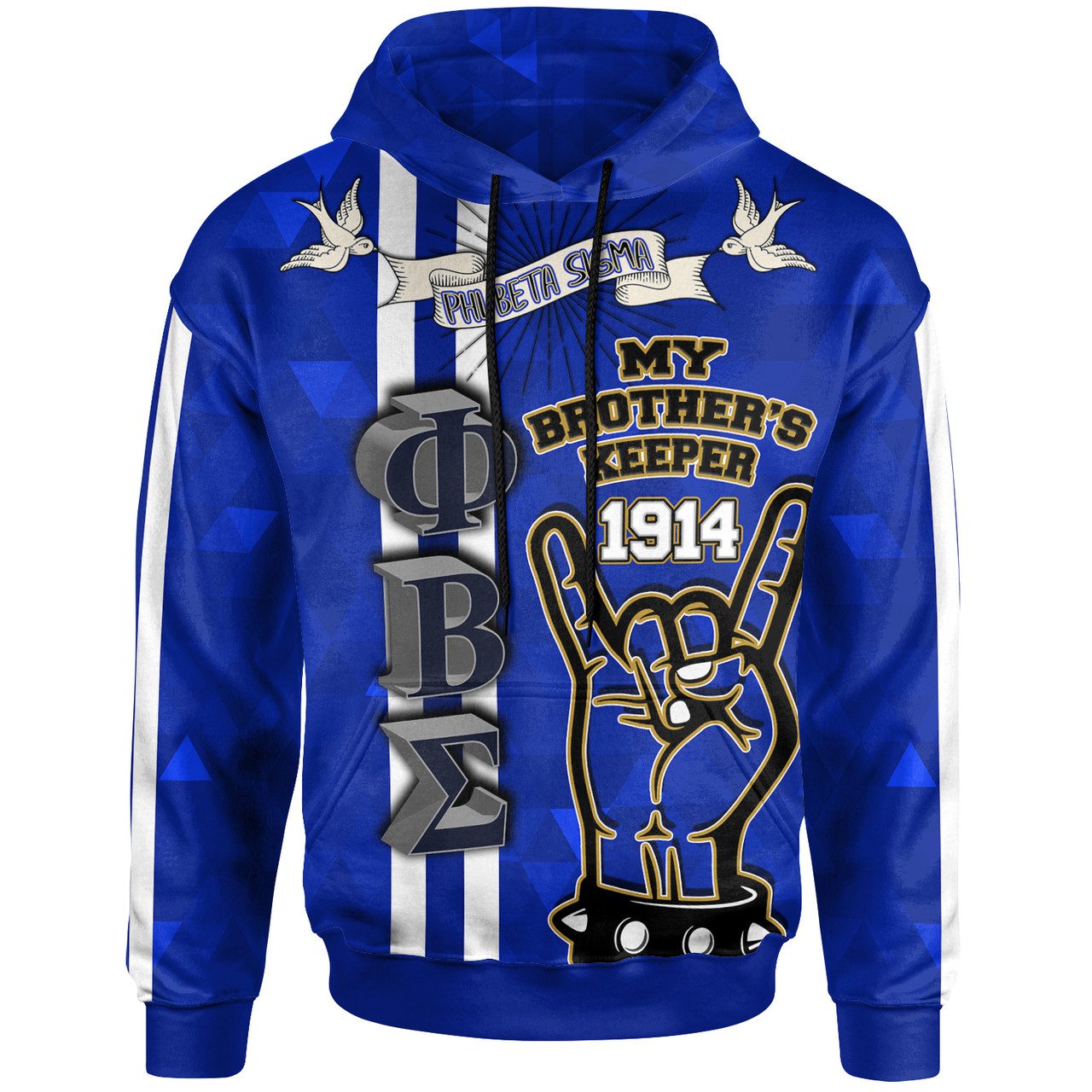 Phi Beta Sigma Hoodie – Custom Phi Beta Sigma Hand My Brother’s Keeper 1914 Hoodie