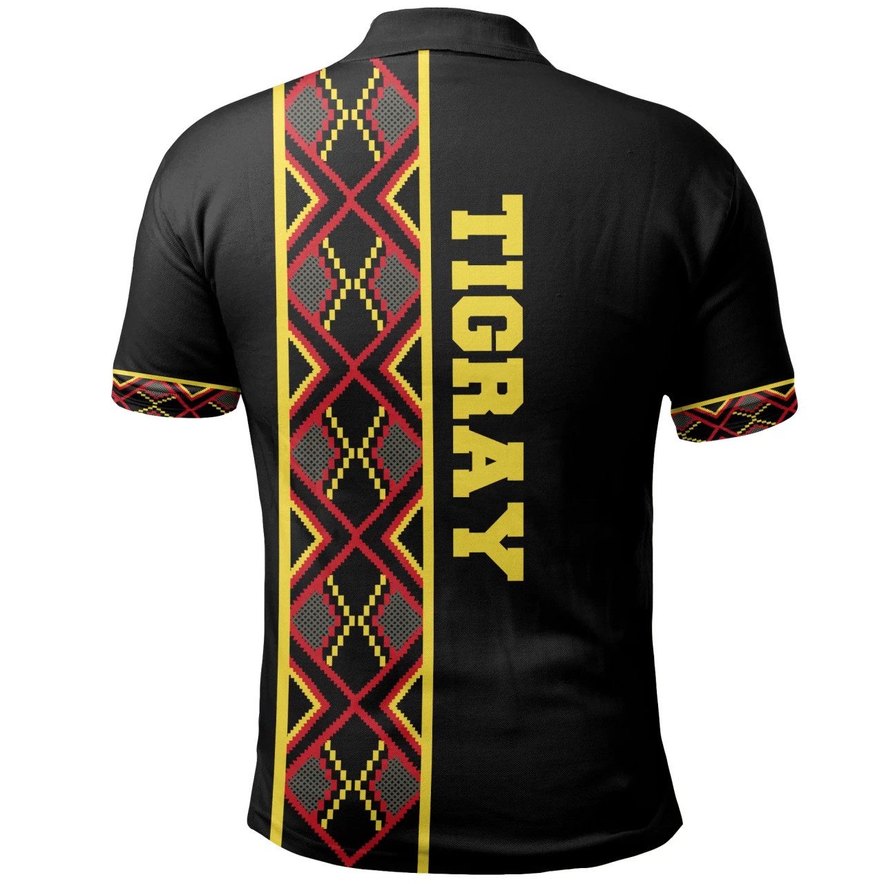 Tigray Polo Shirt – Tigray Maps Africa Pattern Black Polo Shirt