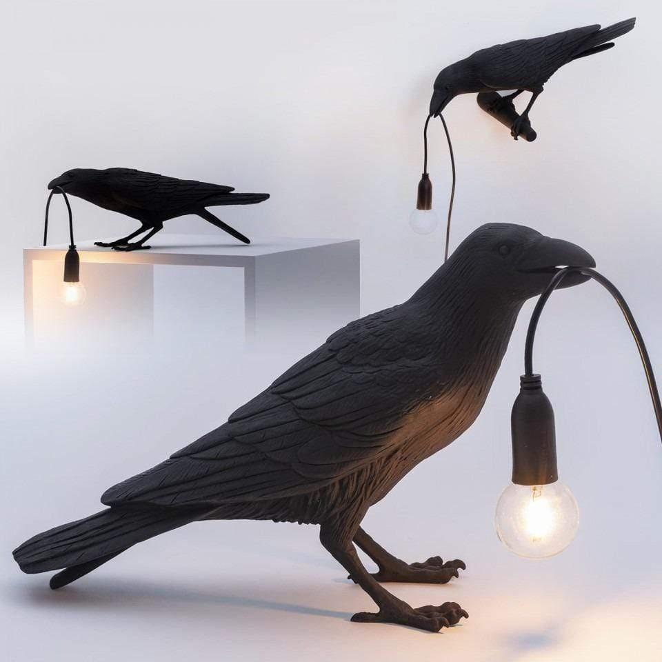 Night Light Bedroom Bedside Living Room Wall Lamp Crow Wall Lamp Table Lamp Home Furnishings Resin Lucky Bird Decorative Lamp NTD