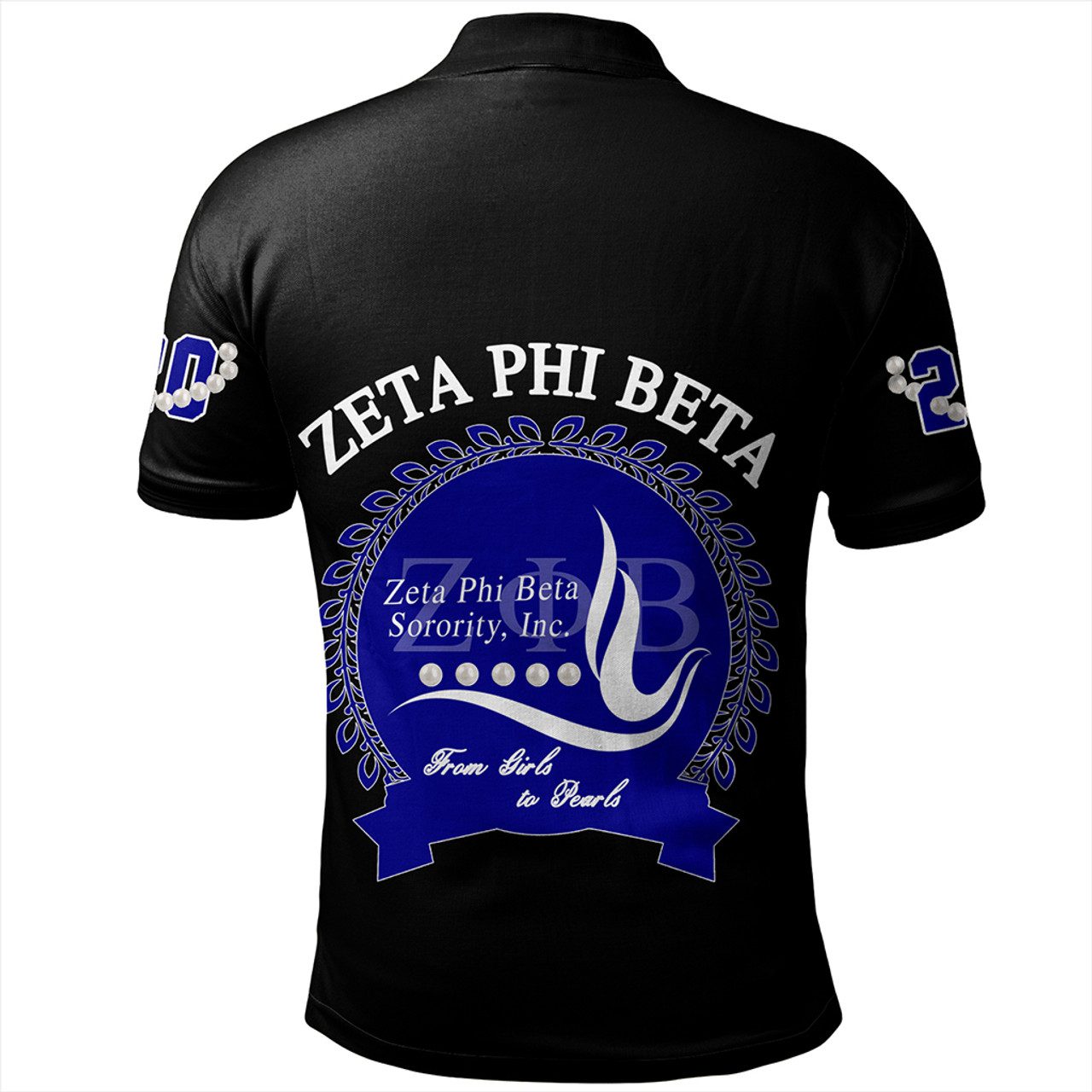 Zeta Phi Beta Polo Shirt Pearls