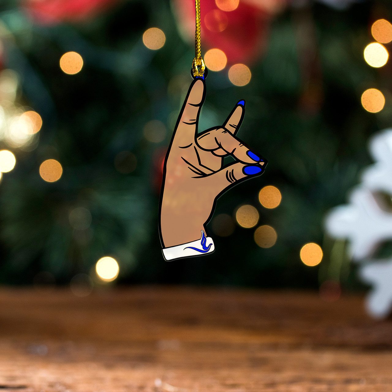 Zeta Phi Beta Acrylic Ornament Hand