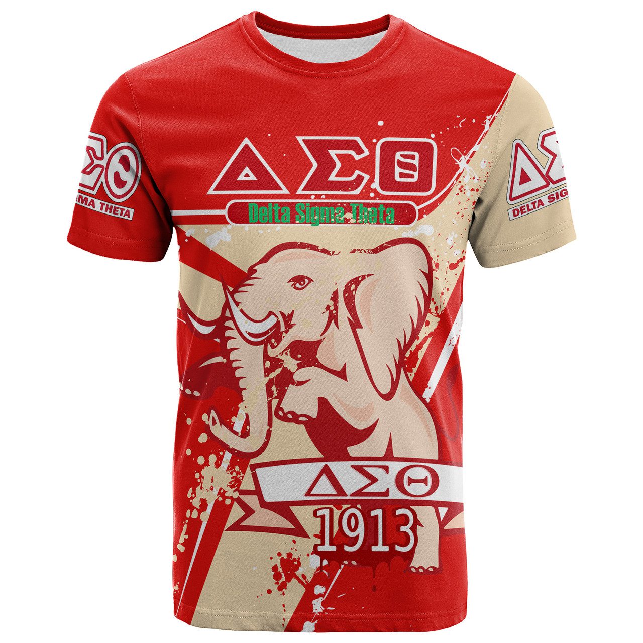 Delta Sigma Theta T-shirt – Custom Delta Sigma Theta Sorority 1913 Elephant Splash Style T-shirt