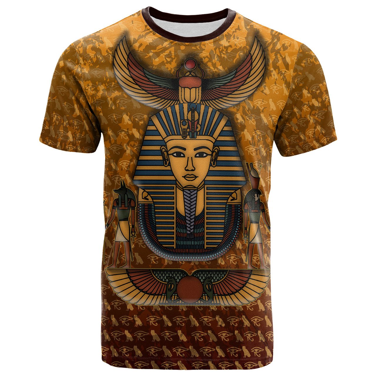 Egyptian T-Shirt – Custom Pharaon Anubis And Horus Egyptian Pattern