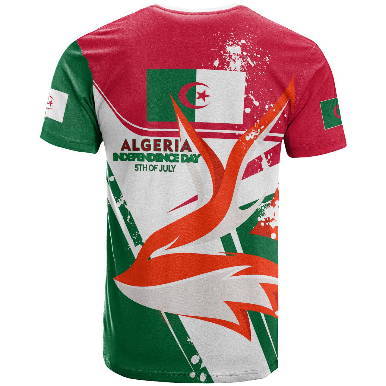 Algeria T-Shirt – Custom Algeria Independence Day With Fennec Fox Splash Style T-Shirt