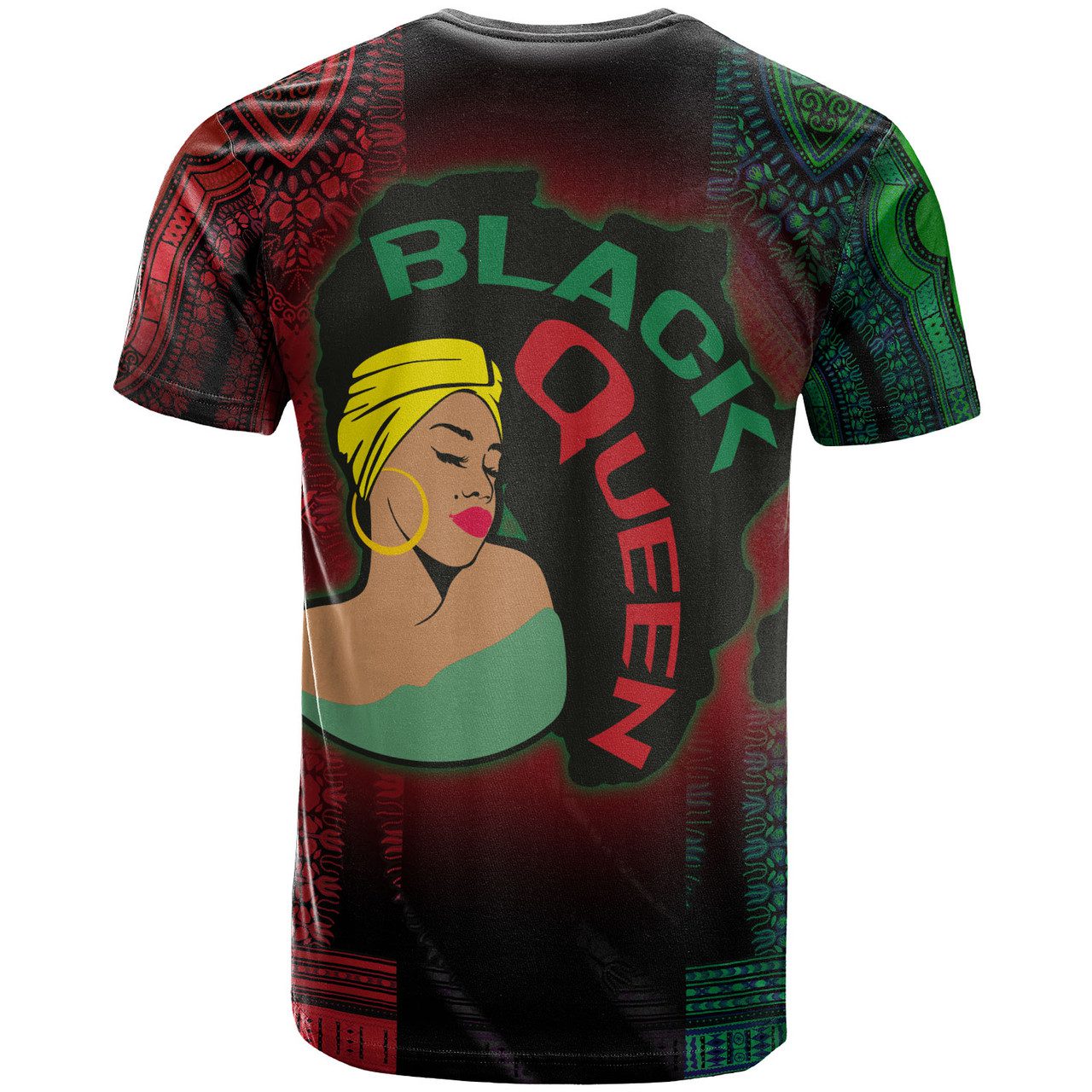 African Woman T-Shirt – Custom Black Queen Dashiki Patterns T-Shirt