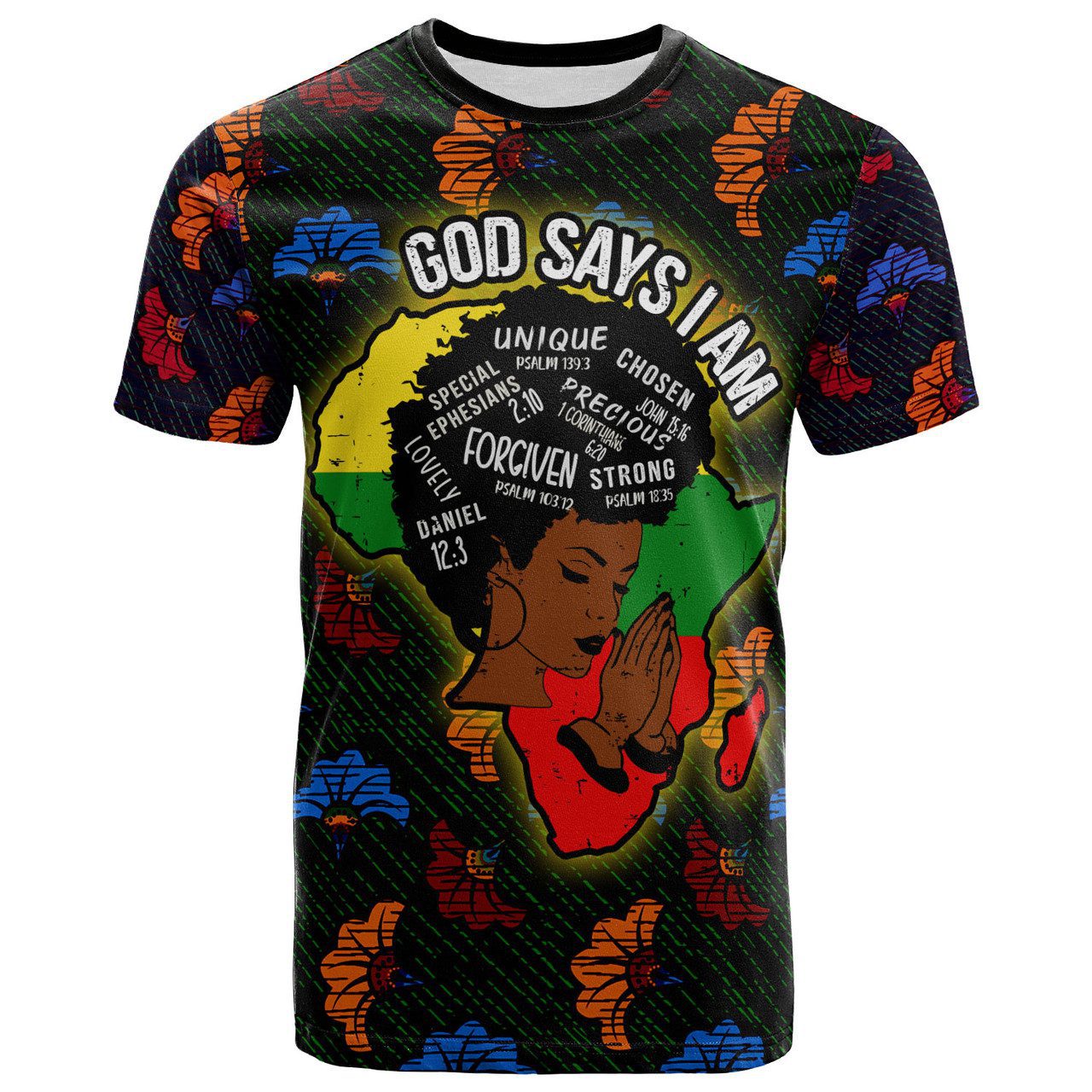 African Woman T-Shirt – Custom GOD SAYS I AM T-shirt