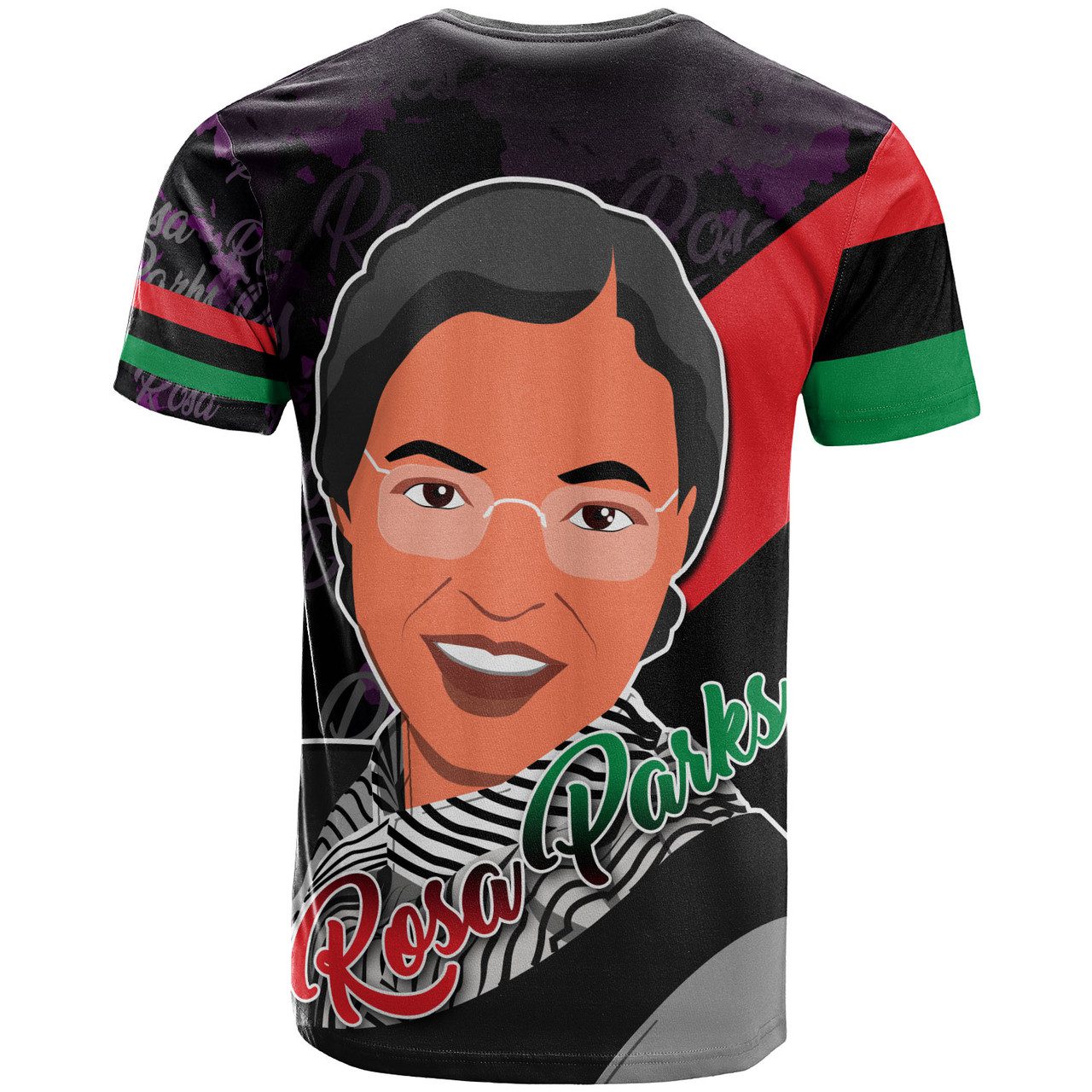 Black History Month T-Shirt – Rosa Parks Civil Rights Leader With Pan Africa Flag T-Shirt