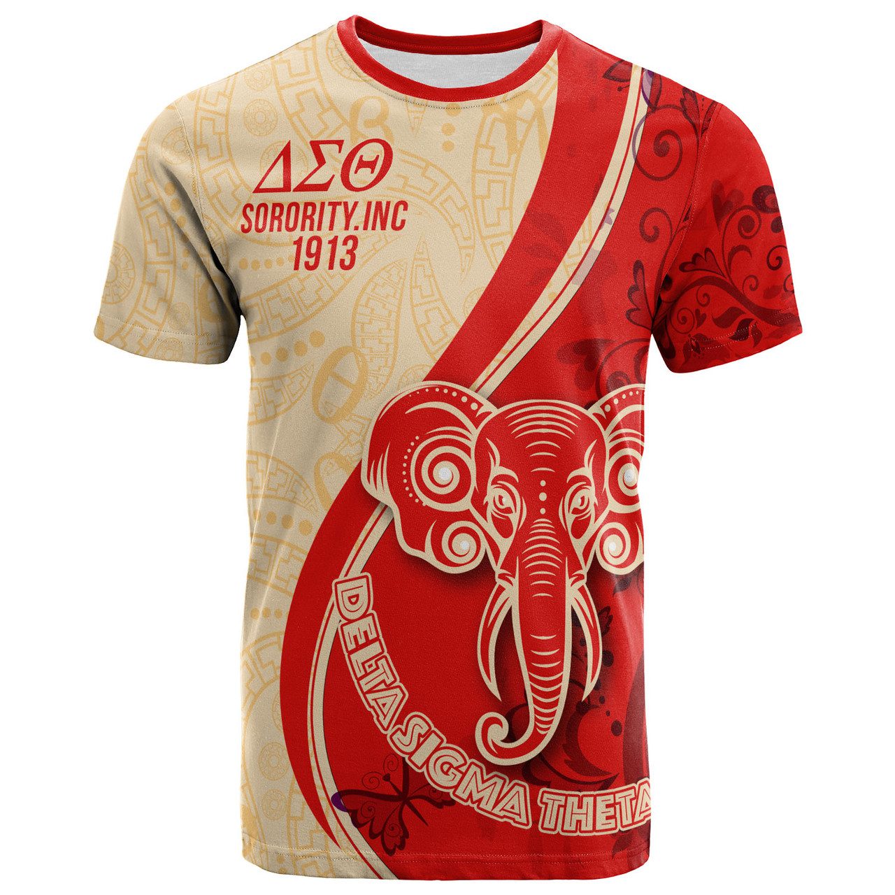 Delta Sigma Theta T-Shirt – Custom Sorority Ornamental Floral Greek Alphabets T-Shirt