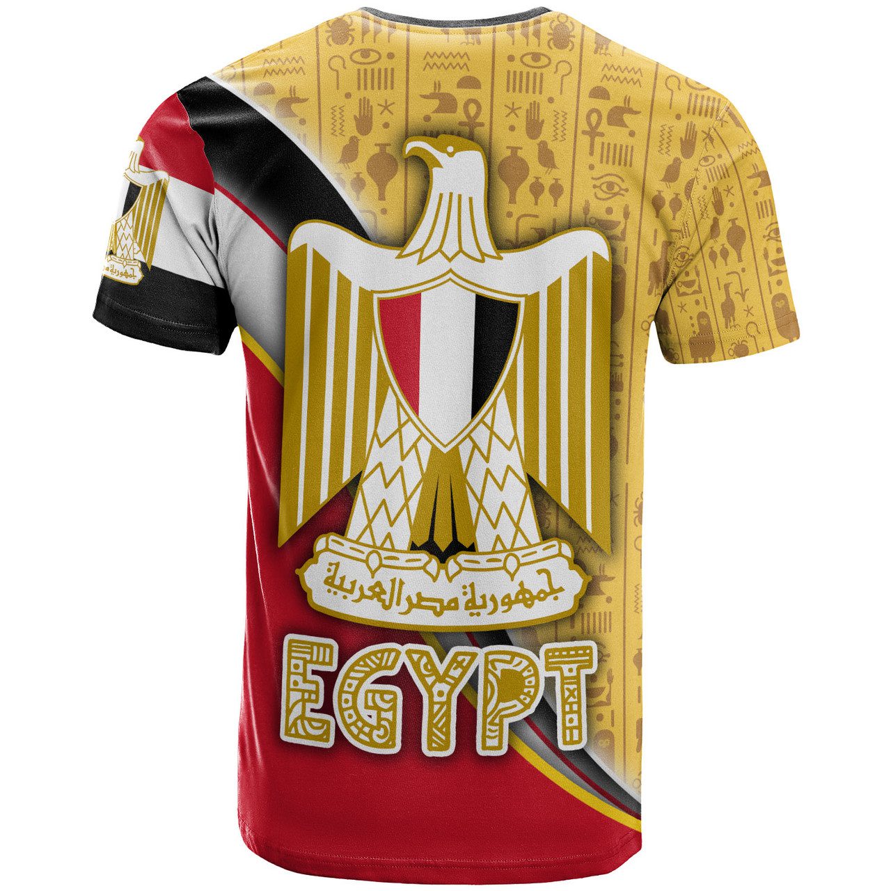 Egypt T-Shirt – Custom Flag With Egyptian Hieroglyphics T-Shirt