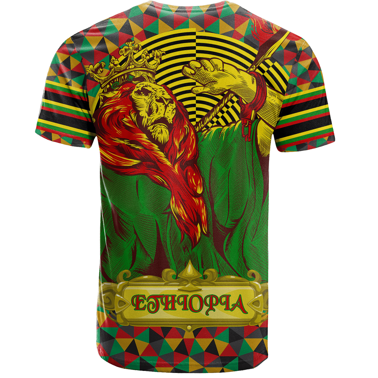Lion Of Judah African T-Shirt Ethiopian Reggae