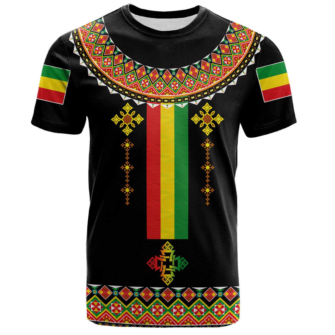 Ethiopia T-Shirt Cross Africa Pattern