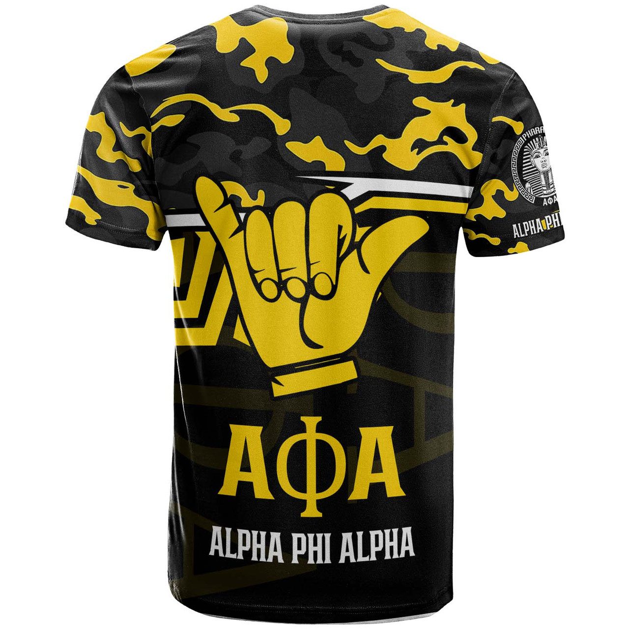 Alpha Phi Alpha T-shirt – Fraternity Alpha Phi Alpha Hand Sign with Camouflage Pattern T-shirt