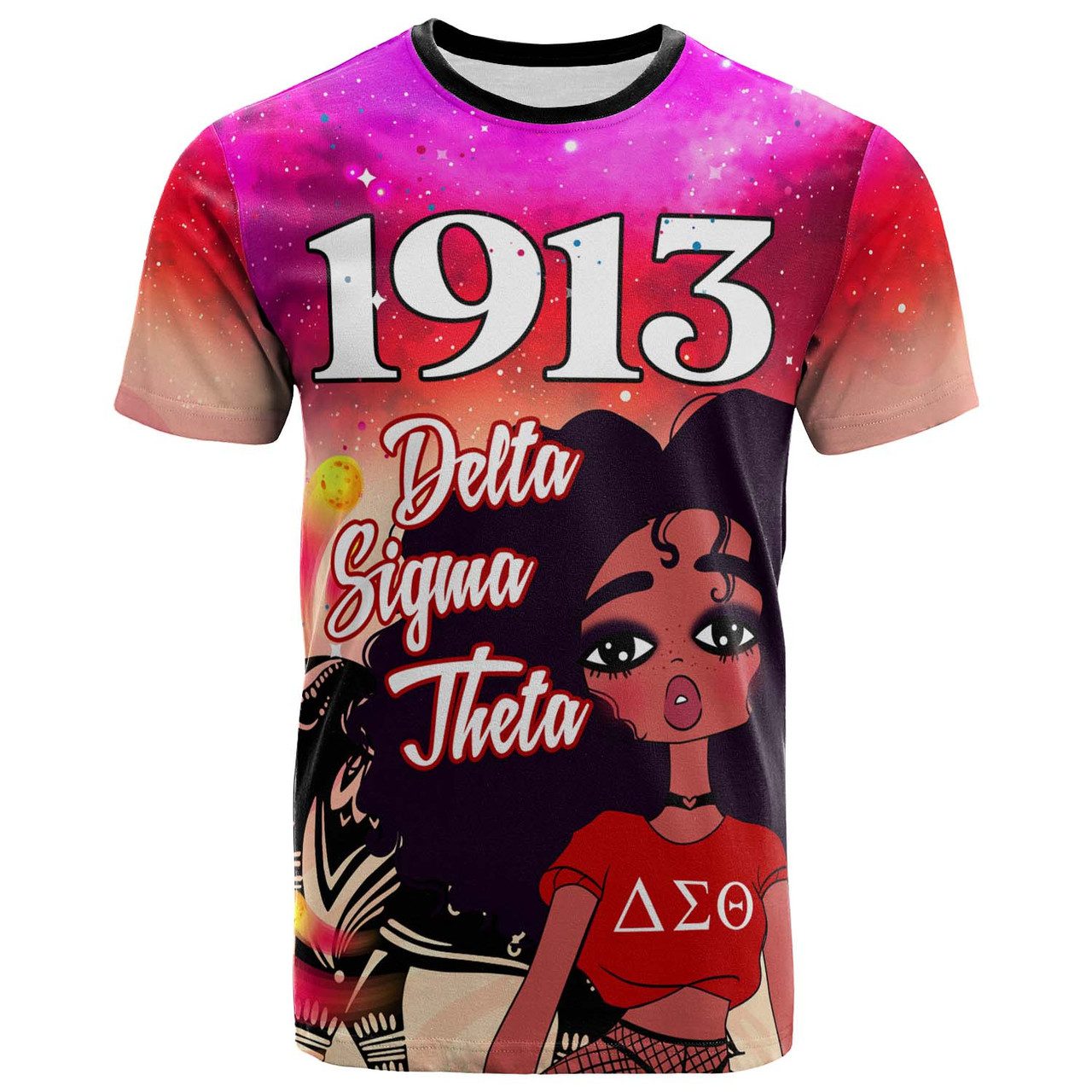 Delta Sigma Theta T-shirt – Custom Sorority Delta Sigma Theta Girl Galaxy Dreaming Style 1913 T-shirt