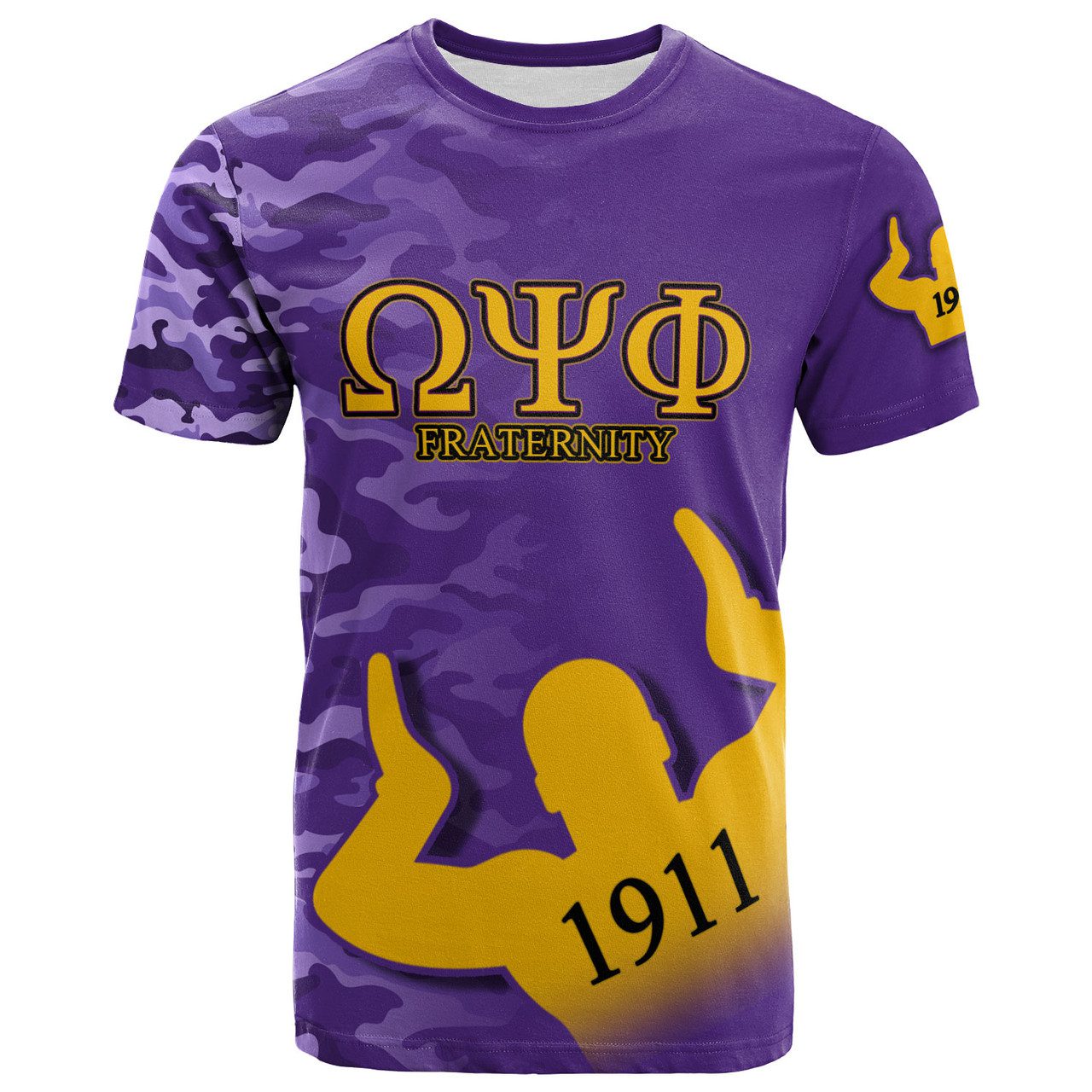 Omega Psi Phi T-Shirt – Custom Fraternity Hand Gesture Camouflage Patterns T-Shirt