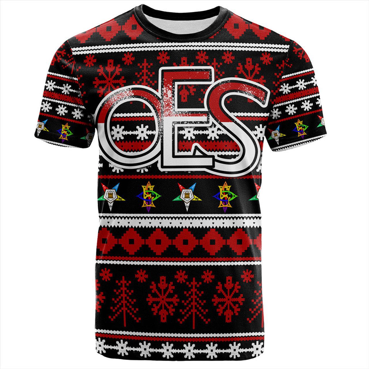 Order of the Eastern Star T-Shirt Christmas Style Grunge