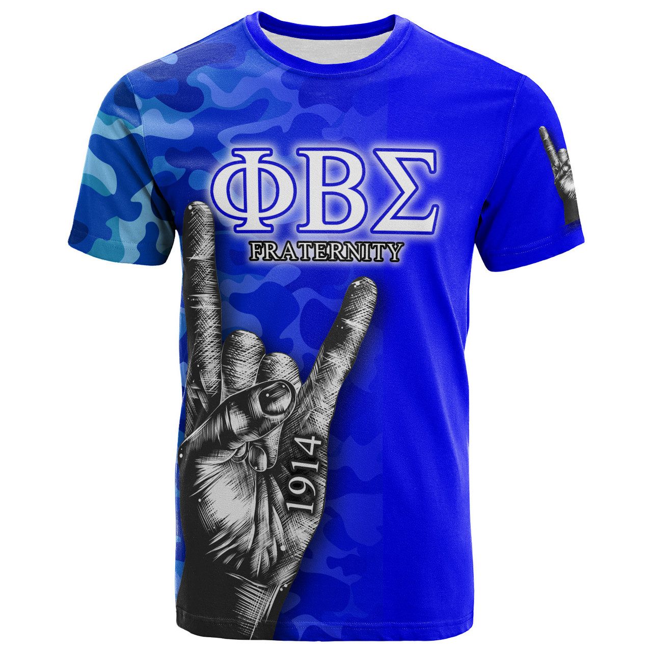 Phi Beta Sigma T-Shirt – Custom Fraternity Hand Gesture Camouflage Patterns T-Shirt